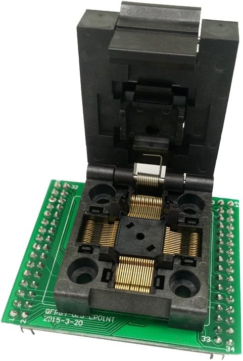 QFP64 TQFP64 LQFP64 to DIP64 Programming Socket Pin Pitch 0.5mm IC Body Size 10x10mm IC tip to tip size 12X12 FPQ-64-0.5-06 Test Socket Adapter Programmer MCU