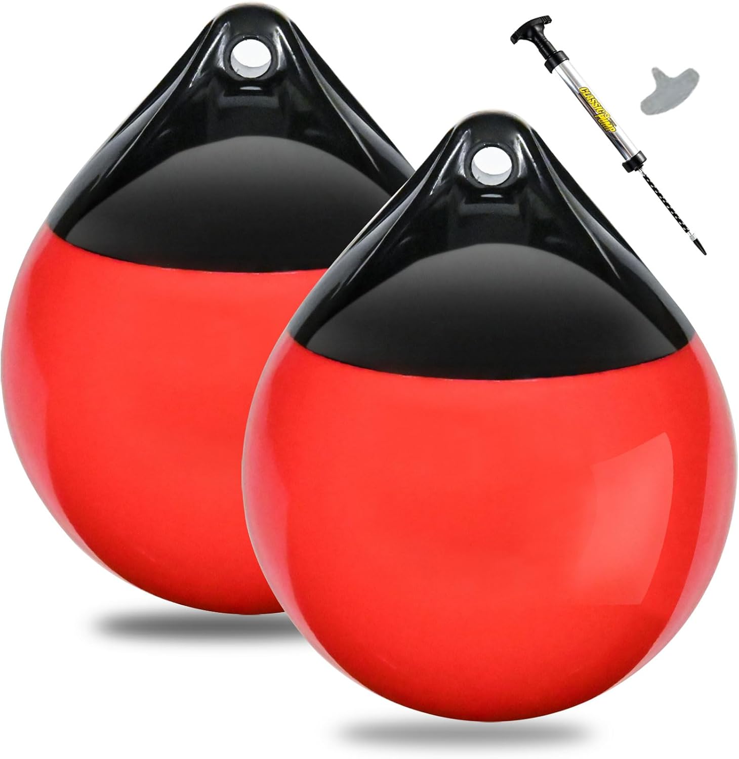 Leero Boat Mooring Buoys,Upgraded Vinyl Marine Fender Balls, 8/11.4/14.8 Inches Round Anchor Balls for Docking/Marking/Anchoring(2-Pack)