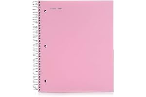 Mintra Office Durable College Ruled Spiral Notebooks 1pk Spring Pink