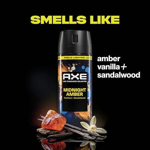 AXE Fine Fragrance Collection Body Spray Midnight Amber 72 Hour Freshness Aluminum Free 2.9 oz - Image 4