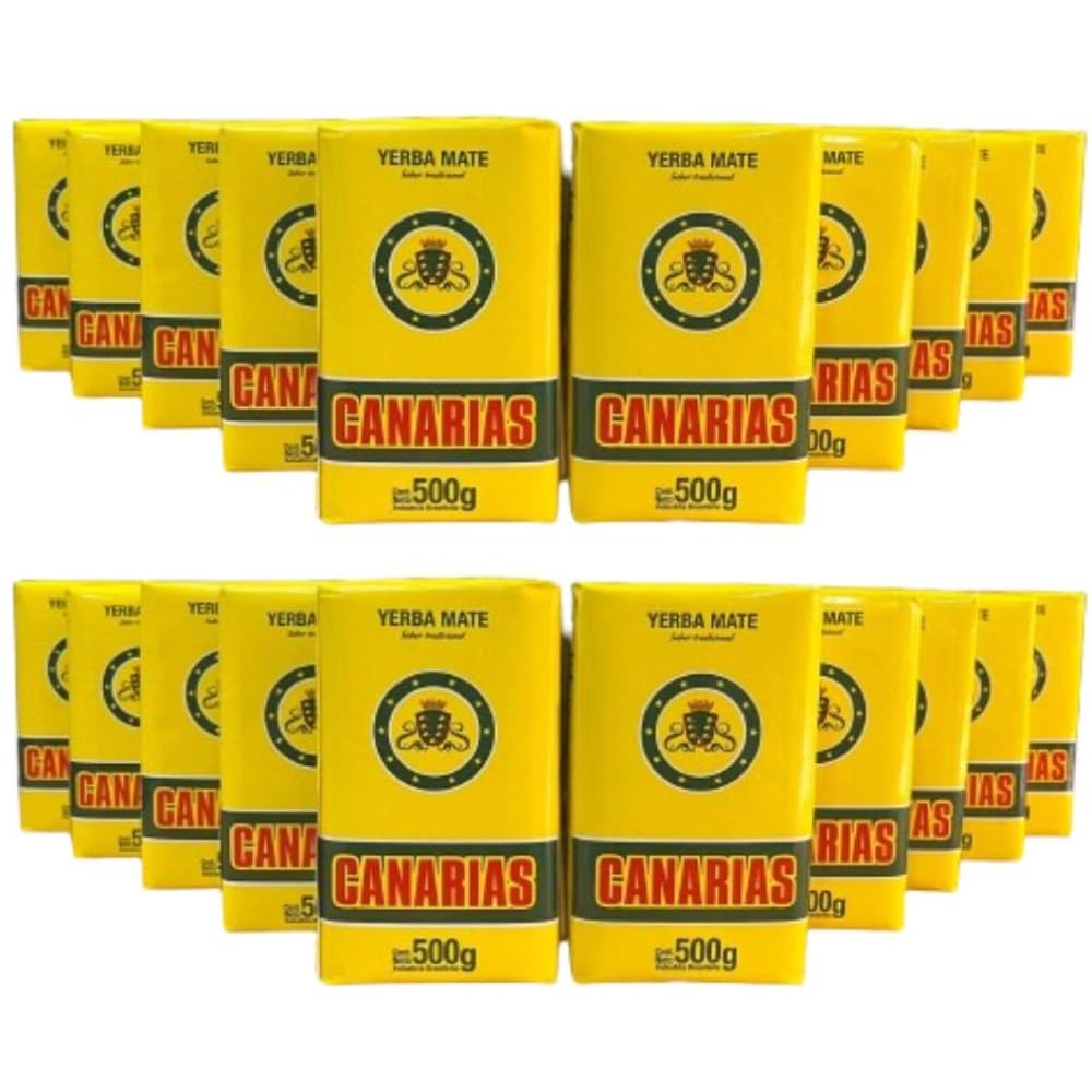 20-Pack Canarias Yerba Mate Tea Traditional from Uruguay, Bulk Box, 20 x 500 g / 1.1 lbs each one