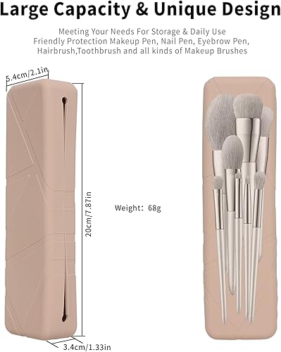 Miniatura 2 de Soporte para brochas de maquillaje, soporte para brochas de maquillaje de viaje, soporte de cepillo de maquillaje de silicona suave, elegante