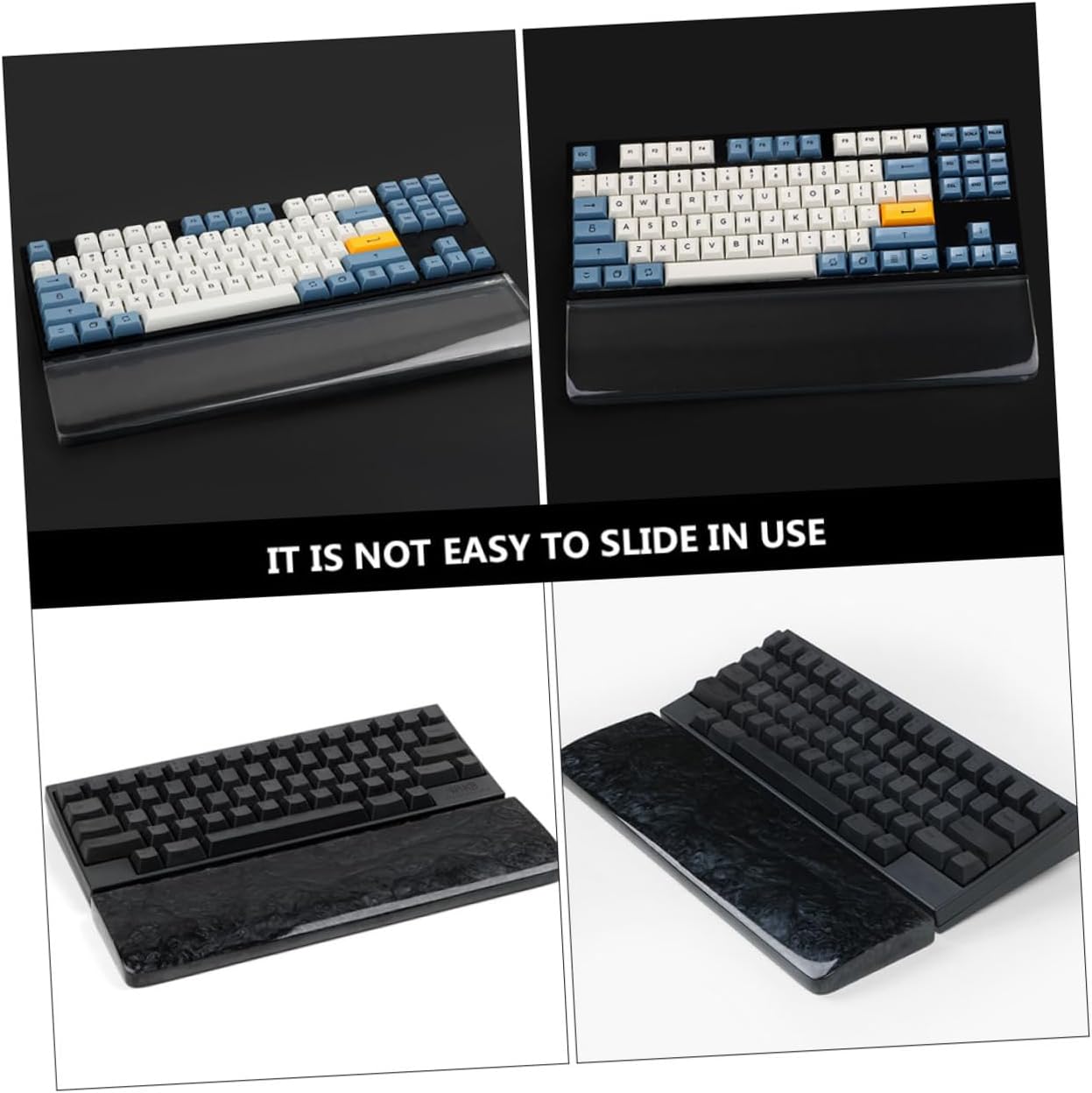 NUOBESTY Computer Keyboard Wrist Support Cushion Ergonomic Resin Hand Rest Pad for Typing Gaming Design for Comfort and for Office Use Home Workstations