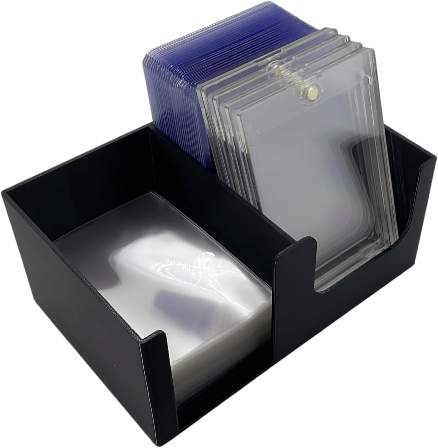 Card Care Lite - Toploader Dispenser Stackable Card Storage Box - Penny Sleeve Holder (Black)