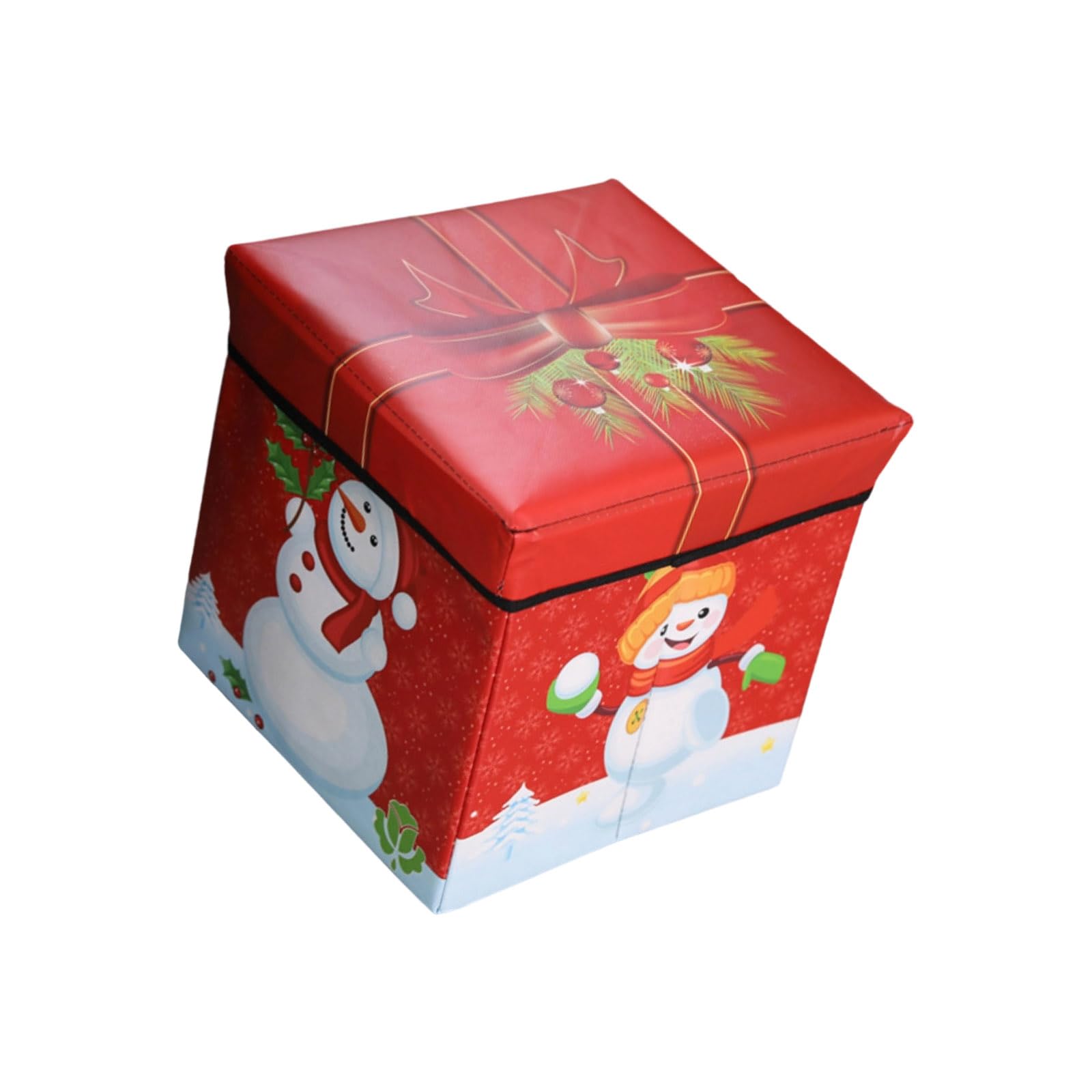 Elnwnnkc Christmas Snowman Foldable Holiday Storage Bin With Sturdy Designs For Home Decoration And Toy Storage Decoration Box