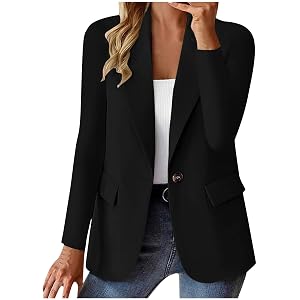 Blazers for Women Business Casual 2026 Long Sleeve Blazers Solid Color Work Office Open Front Blazer Jackets Cardigan