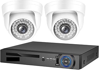 Surveillance Equipment, 4K 8MP Security Camera System H.265 POE NVR Kit CCTV indoor white Dome IP Camera Audio Record Video Surveillance Set ,Video Surveillance Equipment ( Size : 4T , Color : 4CH NVR