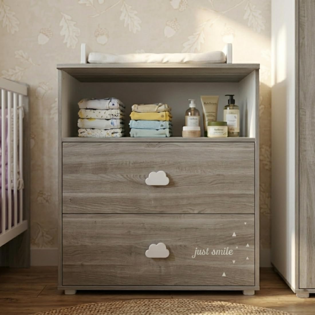 Baby Price Smile Cassettiera fasciatoio Quercia Silex
