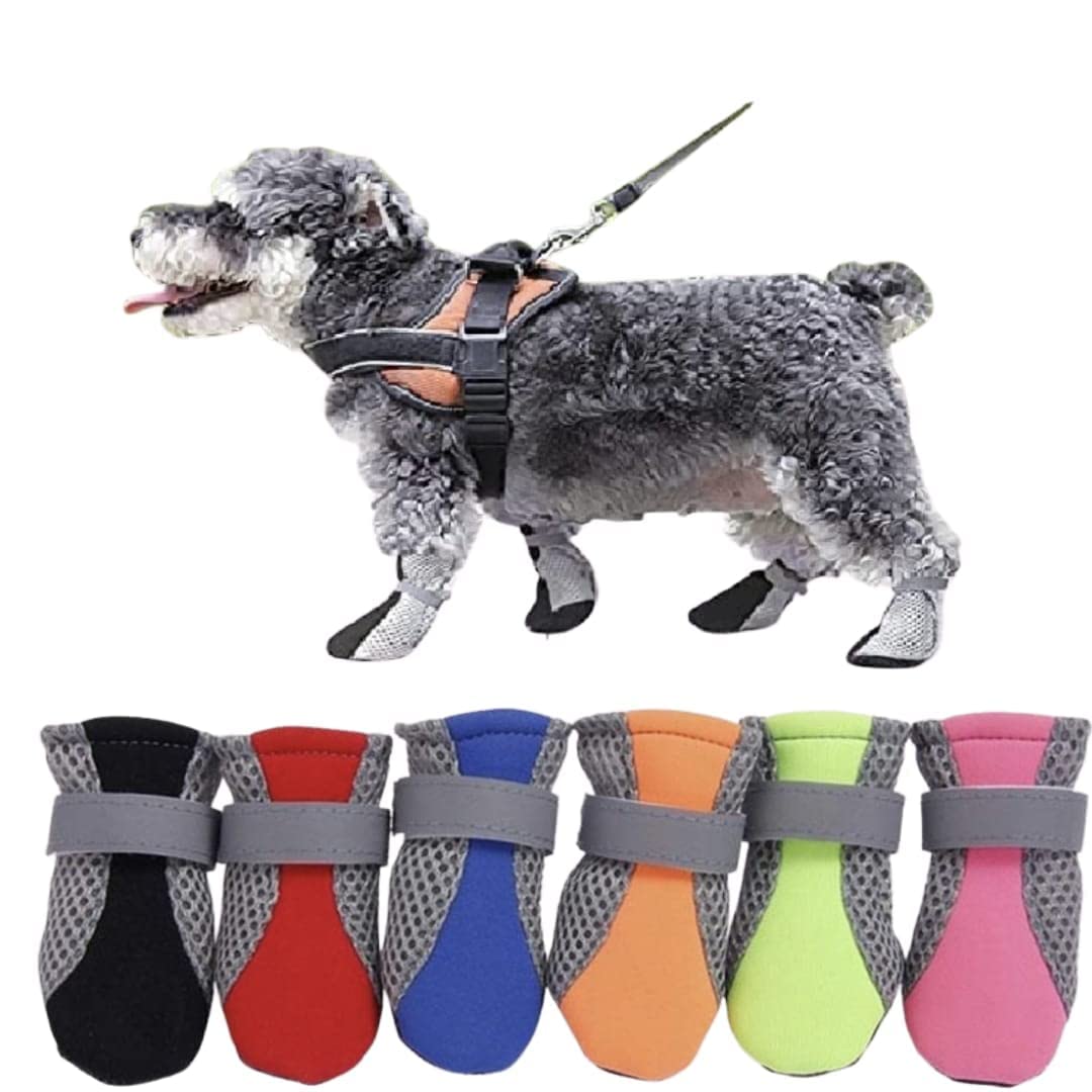 Dog Shoes for Shih Tzu, Indoor Anti-Slip Dog Paw Shoes with Grip Pads for Tile & Wooden Floors, Puppy Paw Protector for Small Dogs, NOT for Outdoor Use or Large Dogs (Red, Size 8)-image-21