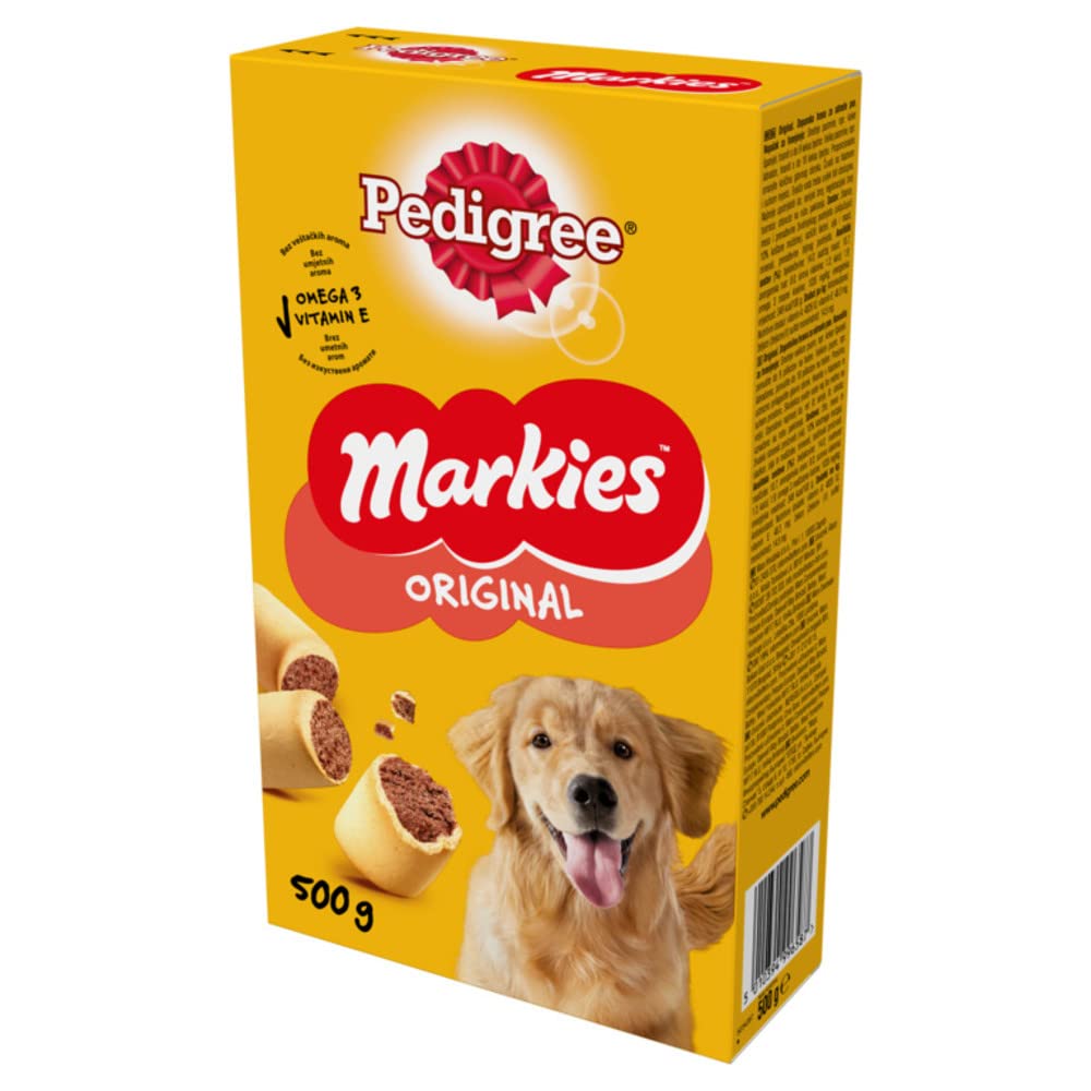 Pedigree Galletas Markies para Mimar A Tu Perro Mediano, 500 G 500 g - Pack de 12