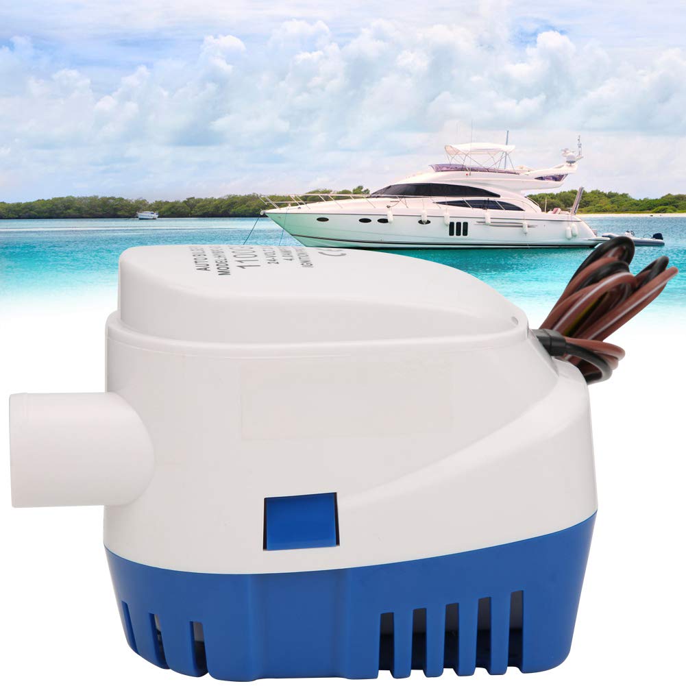 Pompa acqua di sentina 24 V con sistema di interruttore a galleggiante integrato per yacht d'acqua Pompa sommergibile automatica autoadescante ad alto flusso per liquami in miniatura