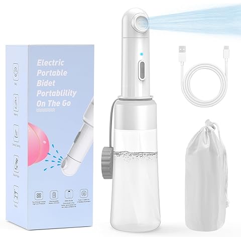 Portable Bidet for Travel, Rechargeable Electric Handheld Bidets with 2 Spray Modes - IPX7 Waterproof, 350 ML Travel Bidet for Women Men Baby Cleaning