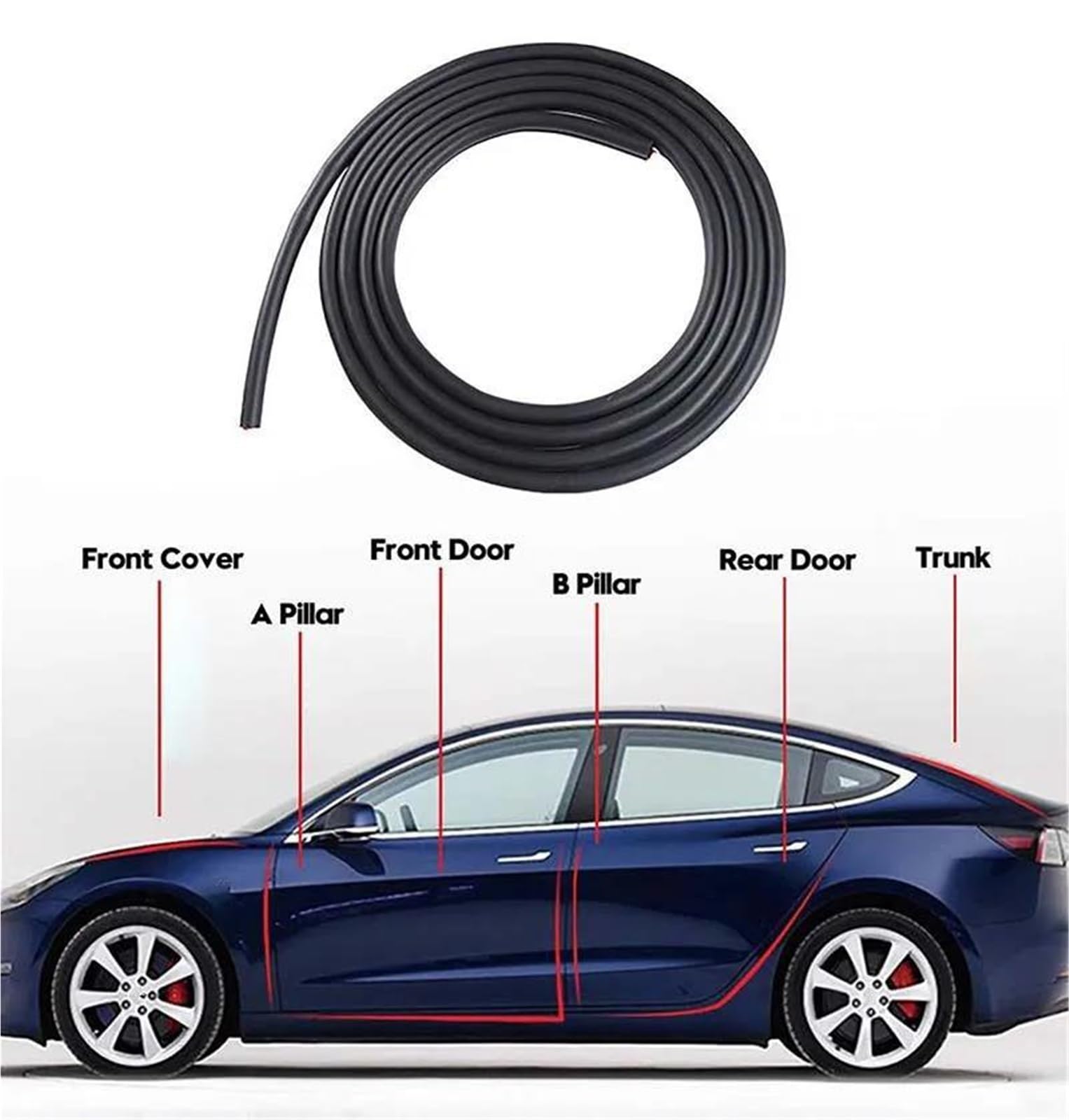 Per Tesla Il Per Modello Y 2020-2025 Highland Juniper Auto Porta Strisce Tenuta Kit Isolamento Acustico Tronco Cofano Gomma