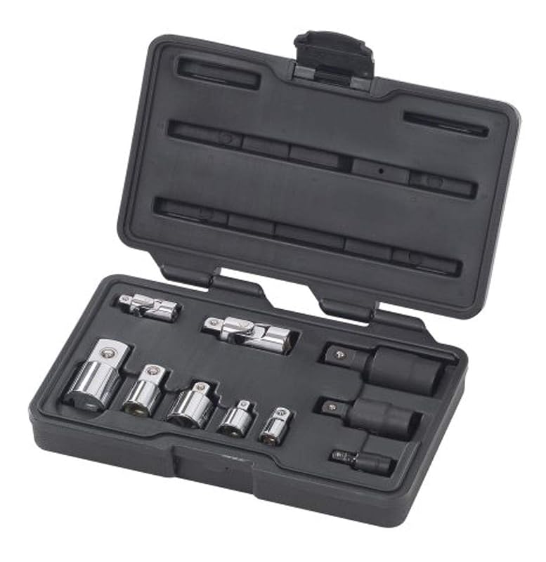 GEARWRENCH Kit de Juntas Universais e Adaptadores para Soquetes com Acionamento de 6,35 mm, 9,5 mm e 12,7 mm (1/4, 3/8 e 1/2 pol.) 81205, 10 peças