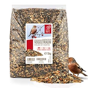 brutzeitfutter – Mit Insekten und extra Protein – Vogelfutter wildvögel ganzjährig – 5 kg – 38x28x10 cm – Geeignet für Brut und jungvögel – Ganzjahresfutter für wildvögel