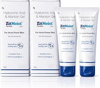 Zit-Moist Hyaluronic Acid &amp; Allantoin Gel | Oil-Free Moisturiser for Acne Prone Skin | Non-Comedogenic, Paraben Free | pH ...