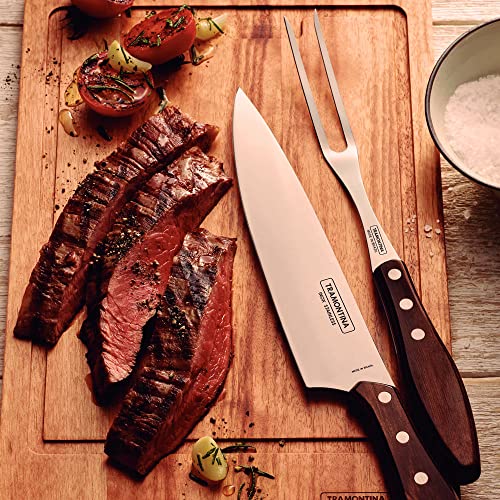 Jogo para Churrasco de Inox Polywood Prateado e Tabaco 2 Peças - Tramontina