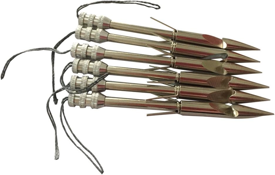 3.6" Stainless steel Fishing Arrow Broadheads Slingshot Catapult Arrow Shaft Pack of 6