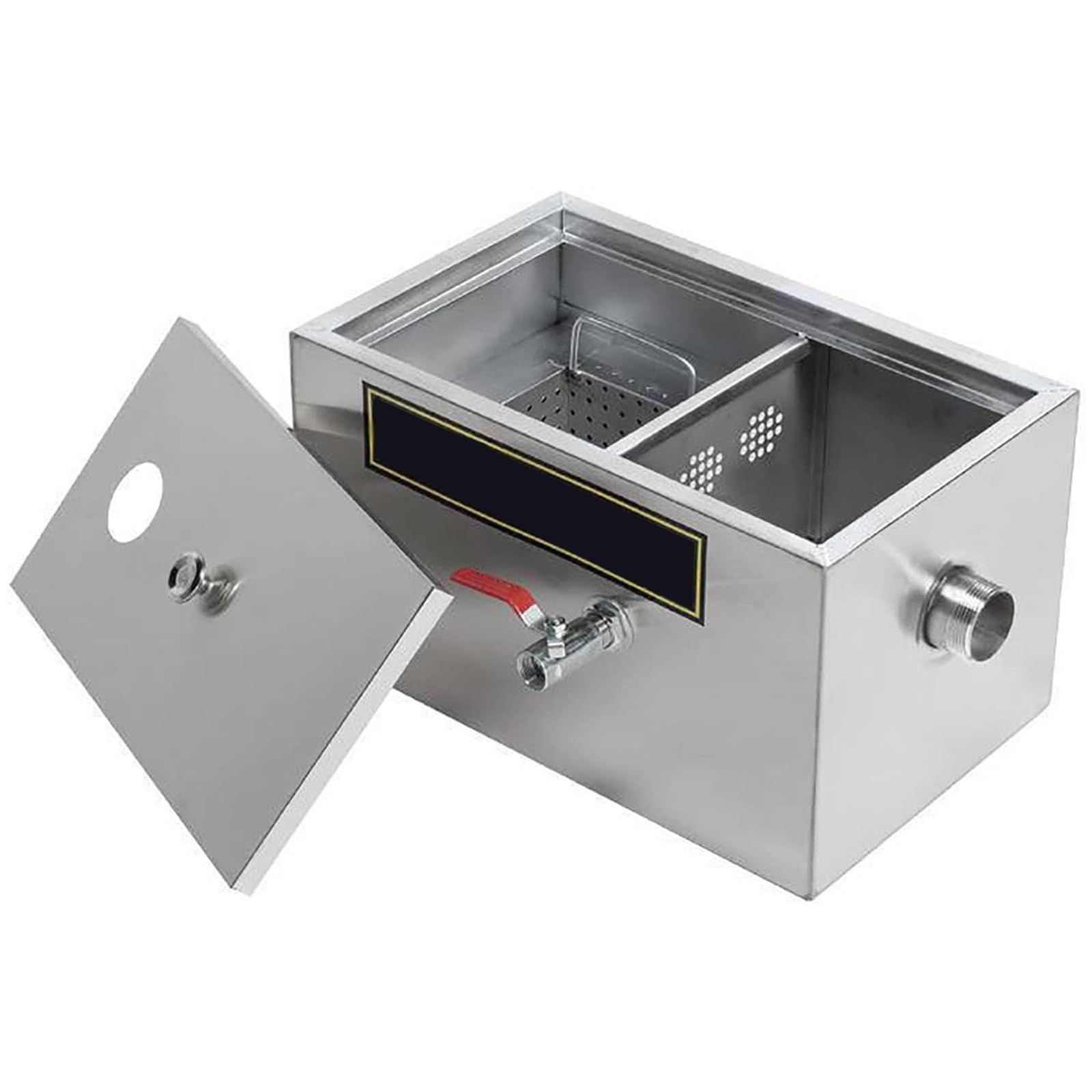 Piège à Graisse, piège à Graisse Commercial, intercepteur, siphons pour évier de Cuisine, évacuation à Droite, Convient pour Un évier Simple, pour Restaurant, Cantine, Cuisine Domestique (ta