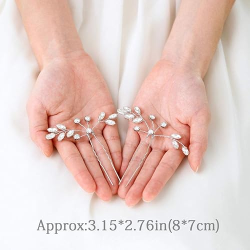 Miniatura 3 de Unicra Horquillas de cristal para el cabello de novia con diamantes de imitación, accesorios para el cabello de boda para mujeres y niñas
