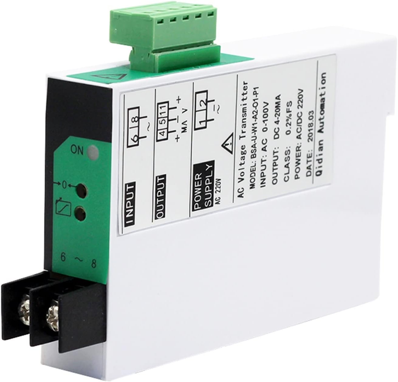 Single Phase AC Voltage Transducer Voltage Converter 1 In 1 Out DC 24V Power Supply