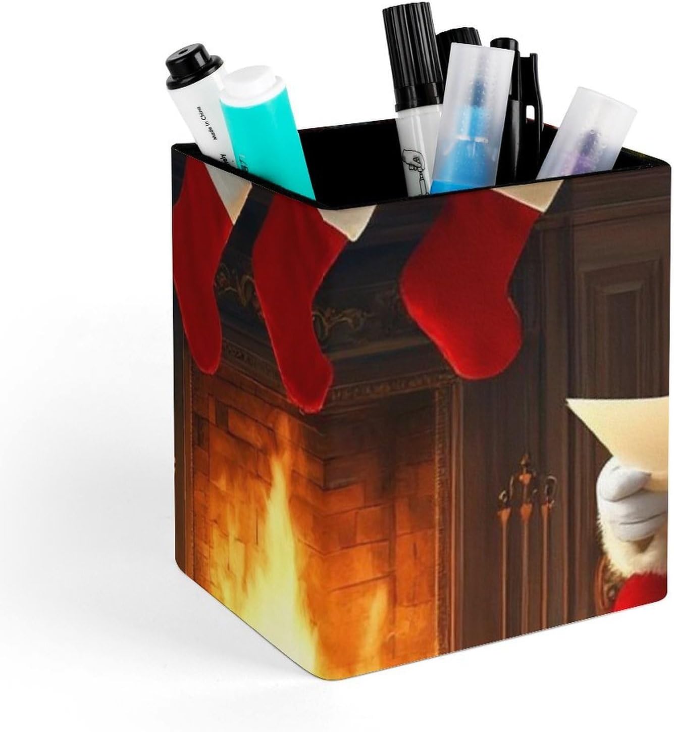 Fashion Pencil Pen Holder Cup, Waterproof Office Supplies, Waterproof Multifunctional Office Supplies Christmas Santa Claus