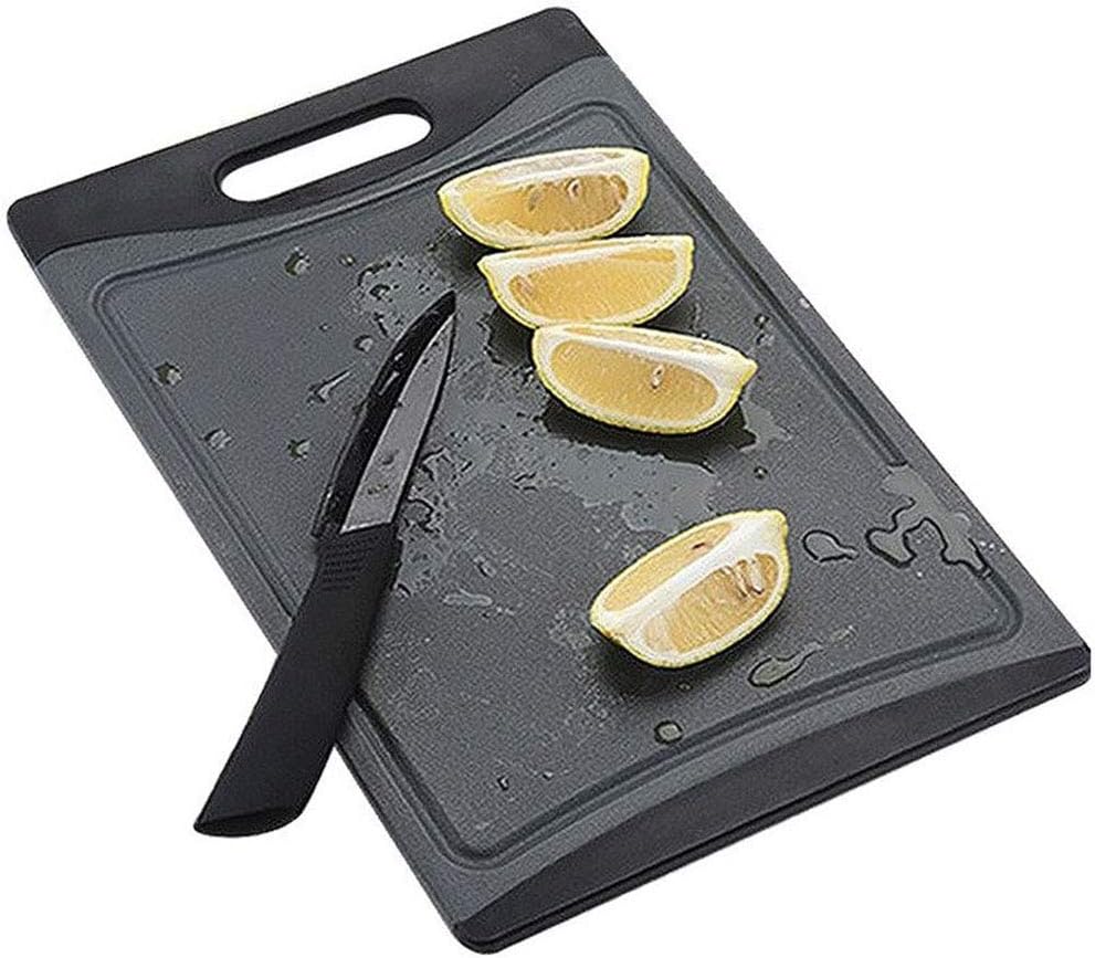 QLING Kitchen Cutting Board, Non Slip Chopping Board, Black Matte Mildew Proof Cutting Board with Hanging Hook(29 * 20cm)