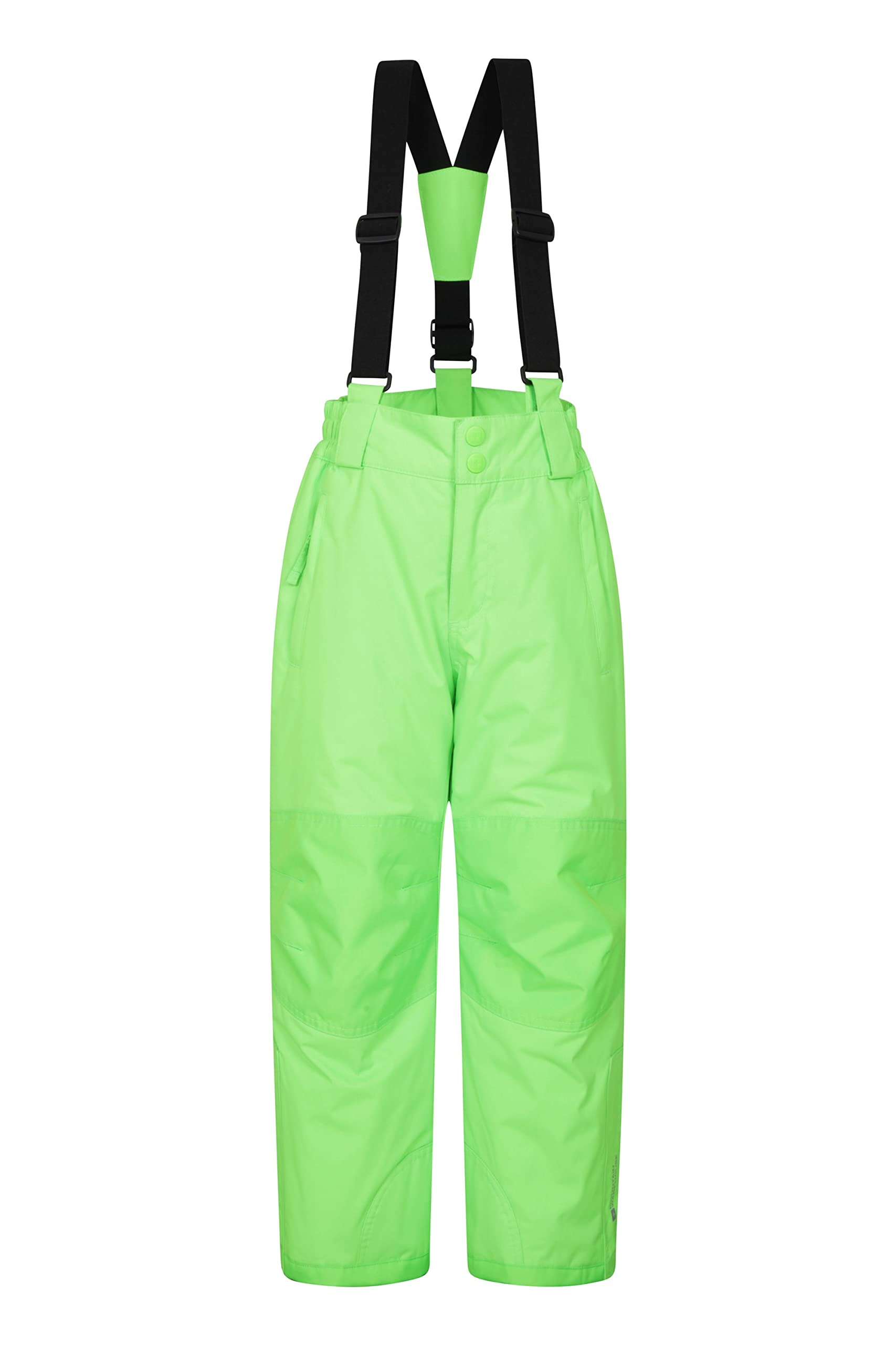 Mountain Warehouse Raptor Kids Snow Pants - Snowproof Boys Ski Trousers, Detachable Braces Bottoms - Ideal for Winter Skiing Holidays & Snowboarding Lime Kids Size 2-3 Years