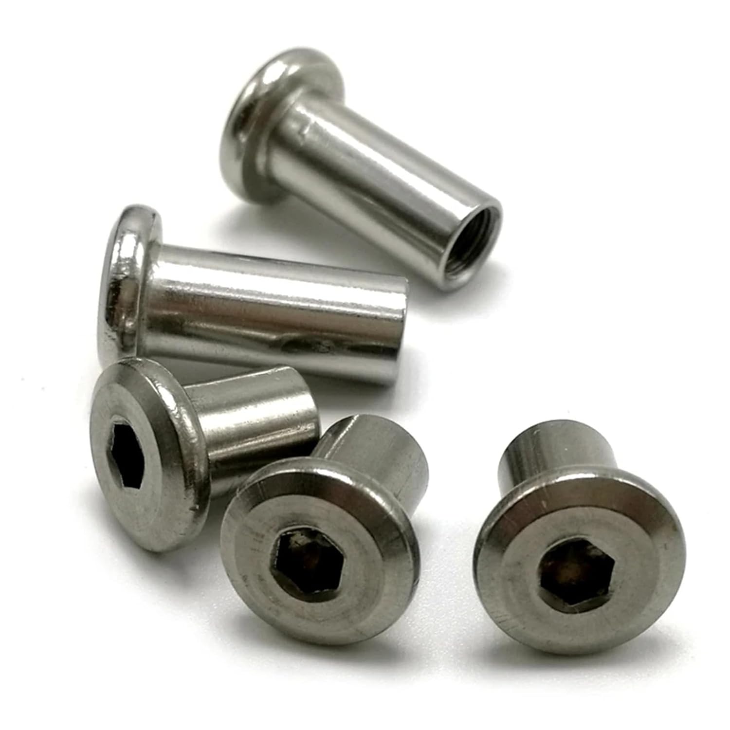 M6 Hex Socket Flat Head Rivet Nut 304 Stainless Steel Locking Screw B020(M6x18-50 Pieces)