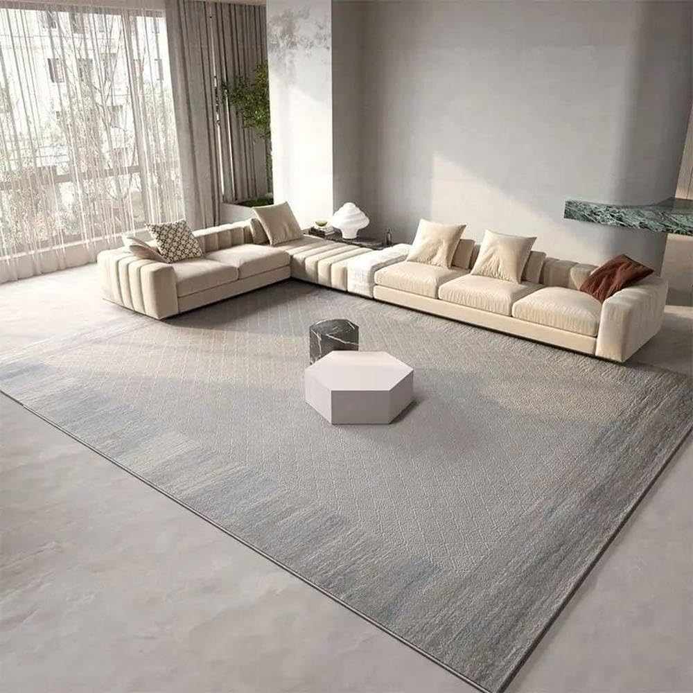 Gray Living Room Carpet Light Luxury Large Area Rug Office Hall Floor Carpets Bedroom Bedside Decor Foot Mat