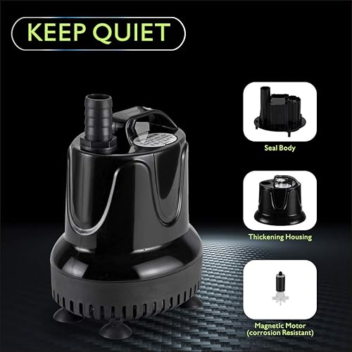 Vista 4 de hygger Bomba de acuario de cambio rápido de agua de 215 GPH Bomba de agua sumergible Bomba de agua para tanque de peces Bomba de transferencia