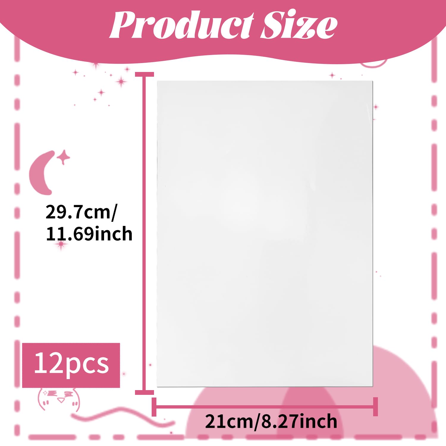 Papel Adhesivo De Vinilo Para Impresora De Inyección De Tinta, 30 Hojas De 50 Micras De Grosor A4 En Blanco Plata Mate Pet 210x297mm