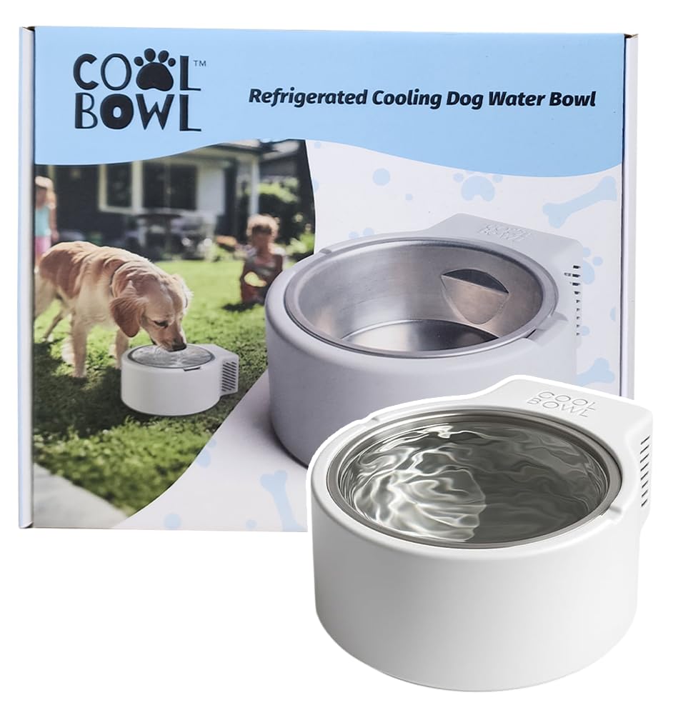1.2L Cooling Dog Water Bowl – Plug-in Refrigerated Pet Bowl for Large, Medium, Small Dogs – Non-Slip Base, Dishwasher Safe, Keeps Water Cold for Summer Hydration