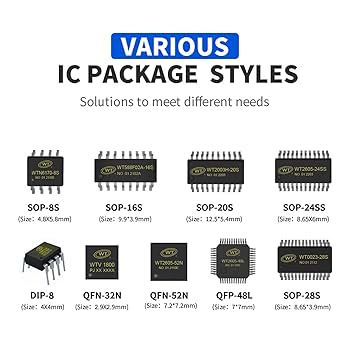 WTV380-8S Recordable Voice Sound Chip / 16 bit DAC Output