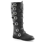 Unisex-Adults Renaissance PU Leather Boots&comma; Medieval & Pirate Cosplay&comma; Black&comma; Ankle-High&comma; No Heel&comma; Classic&comma; Round Toe&comma; Almond Toe&comma; Comfortable&comma; Leather Lined&comma; All-Season&comma; Casual&comma; 1702156
