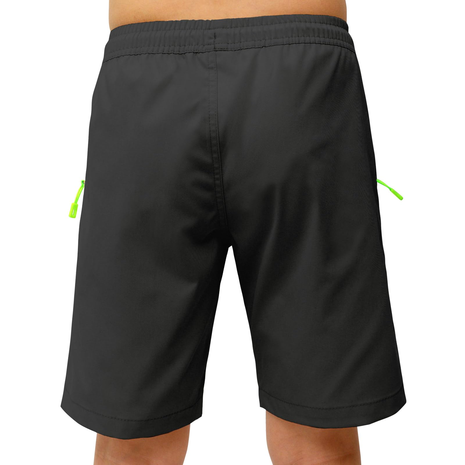 MEILONGER Pantaloncini da ragazzo per bambini, casual, vestibilità classica, con cinghia, estivi, da spiaggia, con tasche con chiusura lampo