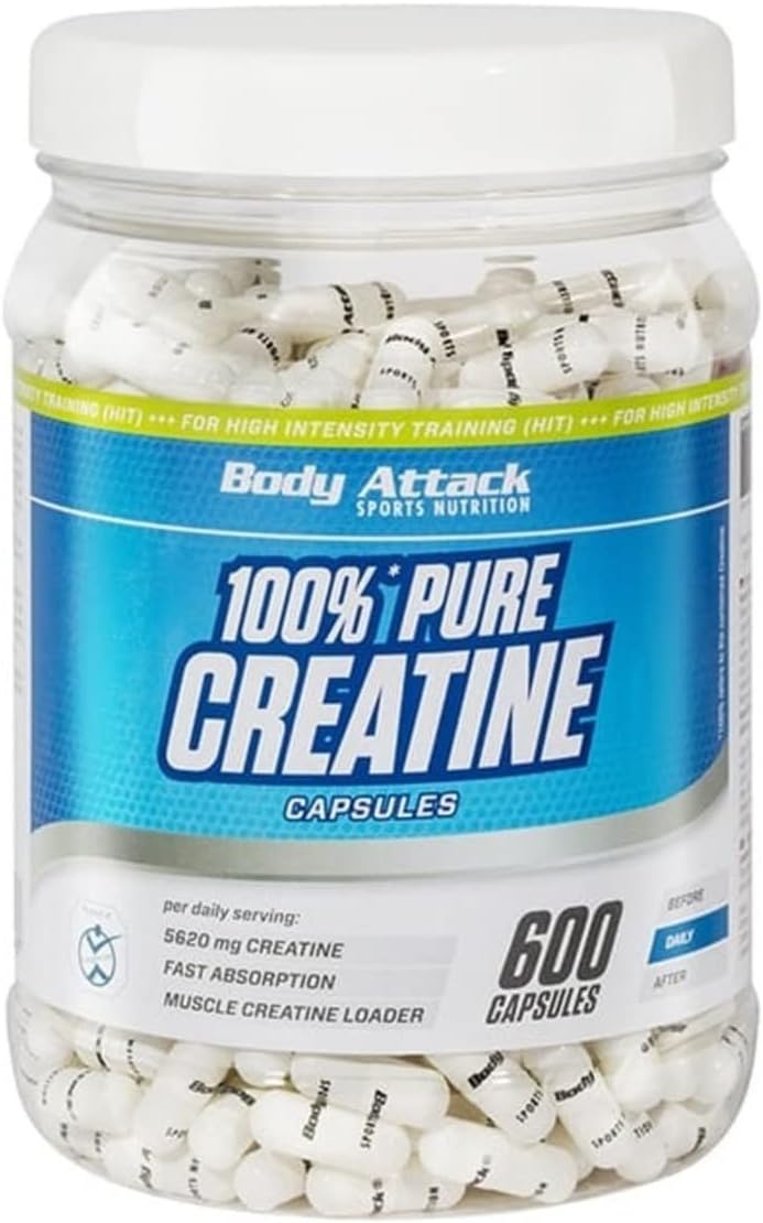 Body Attack 100% Pure Creatin - 600 Kapseln - Made in Germany ...