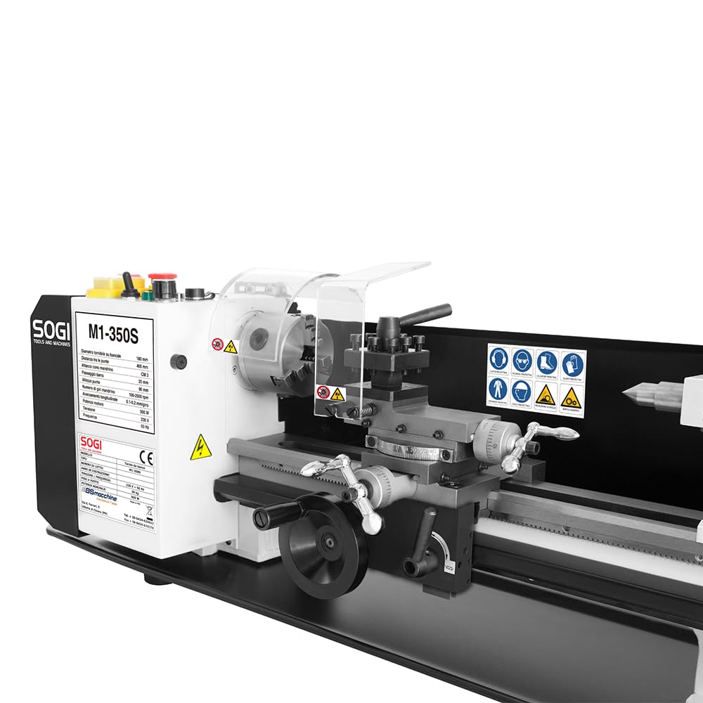 Sogi, M1–350S - Torno de sobremesa de precisión 180 x 350 mm, motor CC paralelo