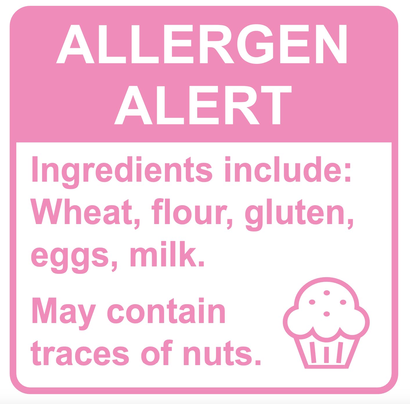 1.5x1.5 inch 300PCS Food Allergen Warning Labels for Food, Kitchen