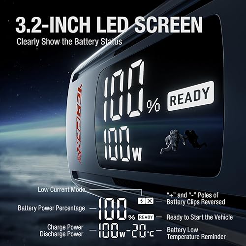Miniatura 5 de YESPER Paquete de batería de arranque de impulso 4120A 27000mAh Cargador de batería de coche Arrancador auxiliar (todo gashasta 10L diésel) 100W