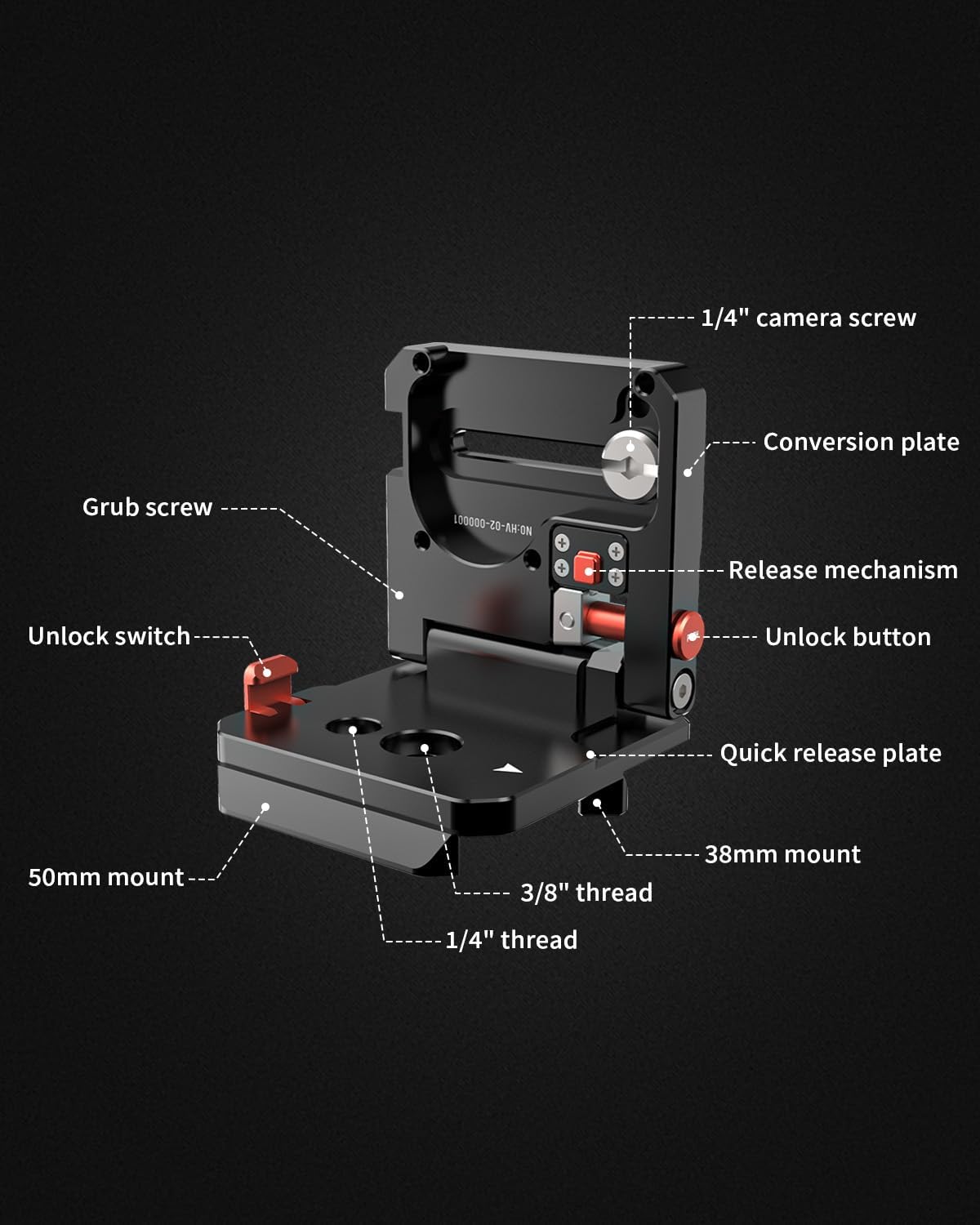 IFOOTAGE Camera L Bracket Vertical Horizontal Switching Quick Release Plate for Canon Nikon Sony DSLR Monopod Stabilizer Universal,MAX. Payload 5KG,HV-02