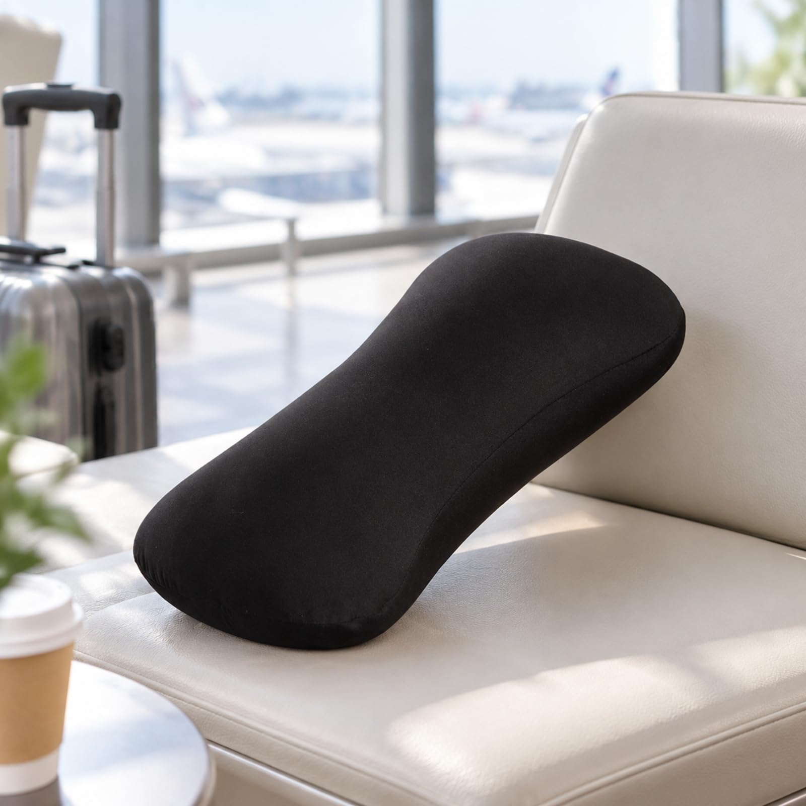Almohada con Forma Ave Almohada en Forma Contorneado Cojín Cervical con Relleno Espuma para Adultos, Negro