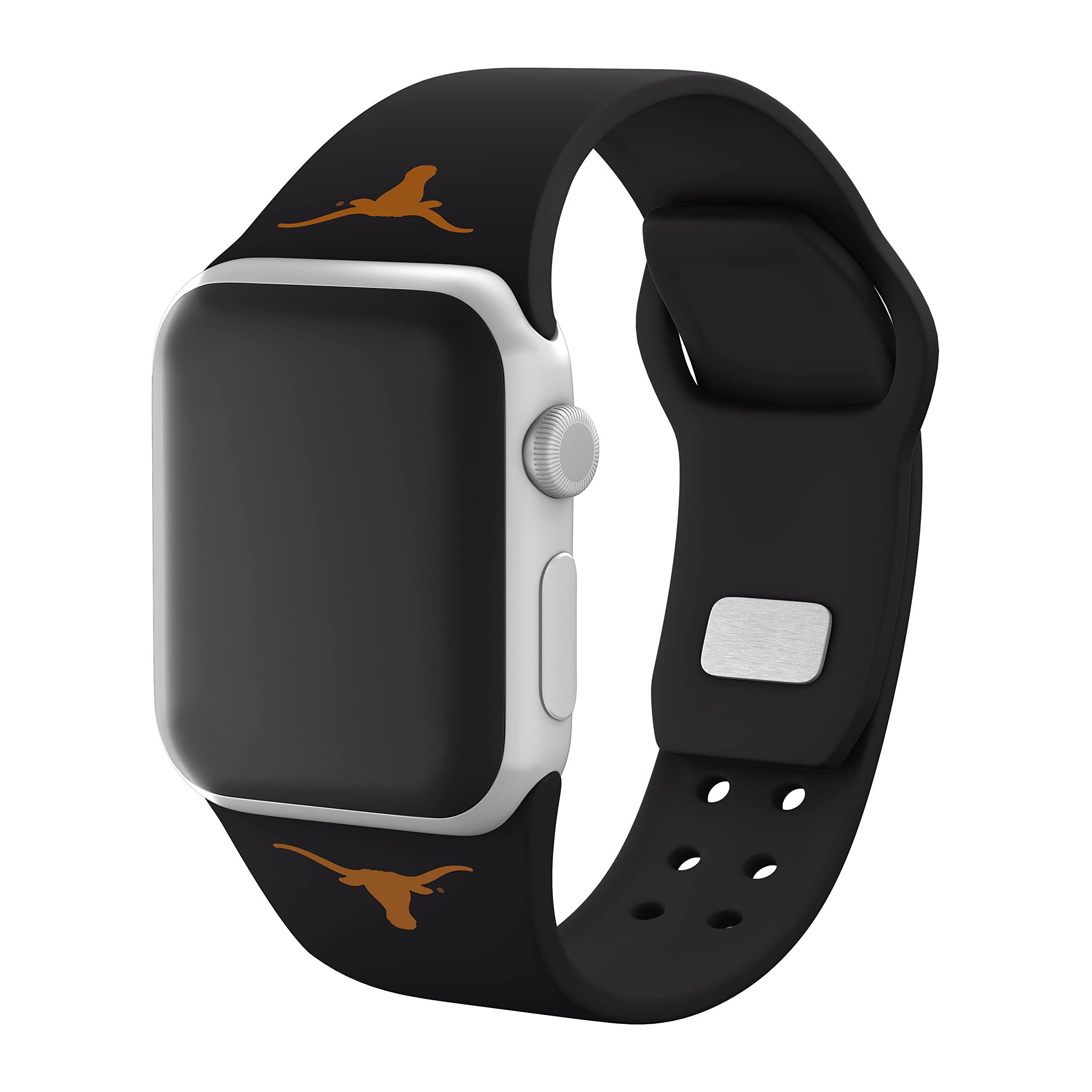 Affinity Bands Texas Longhorns Silicone Sport Band compatible with Apple Watch (42/44/45mm Black)