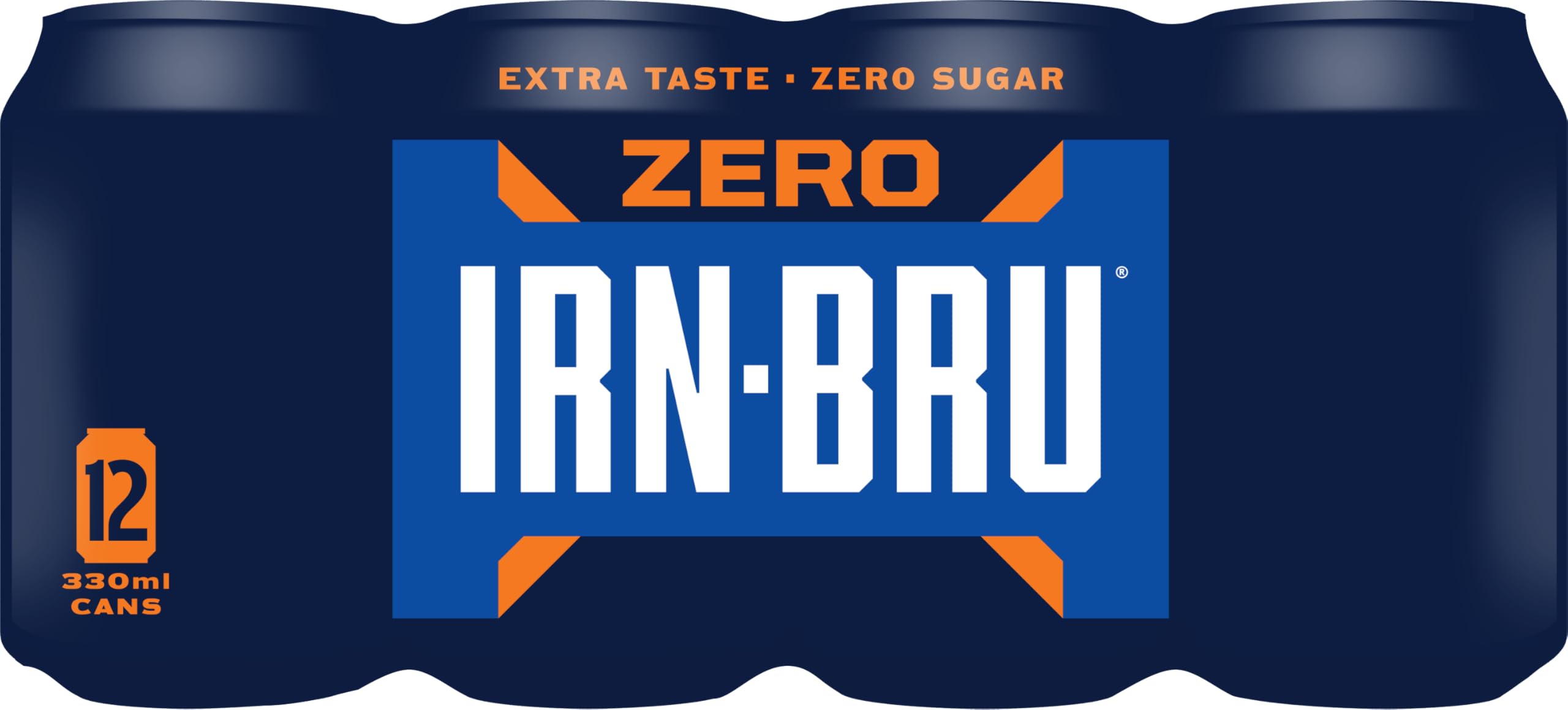IRN-BRU Zero, No Sugar Fizzy Drinks 330ml -12 Can Multipack