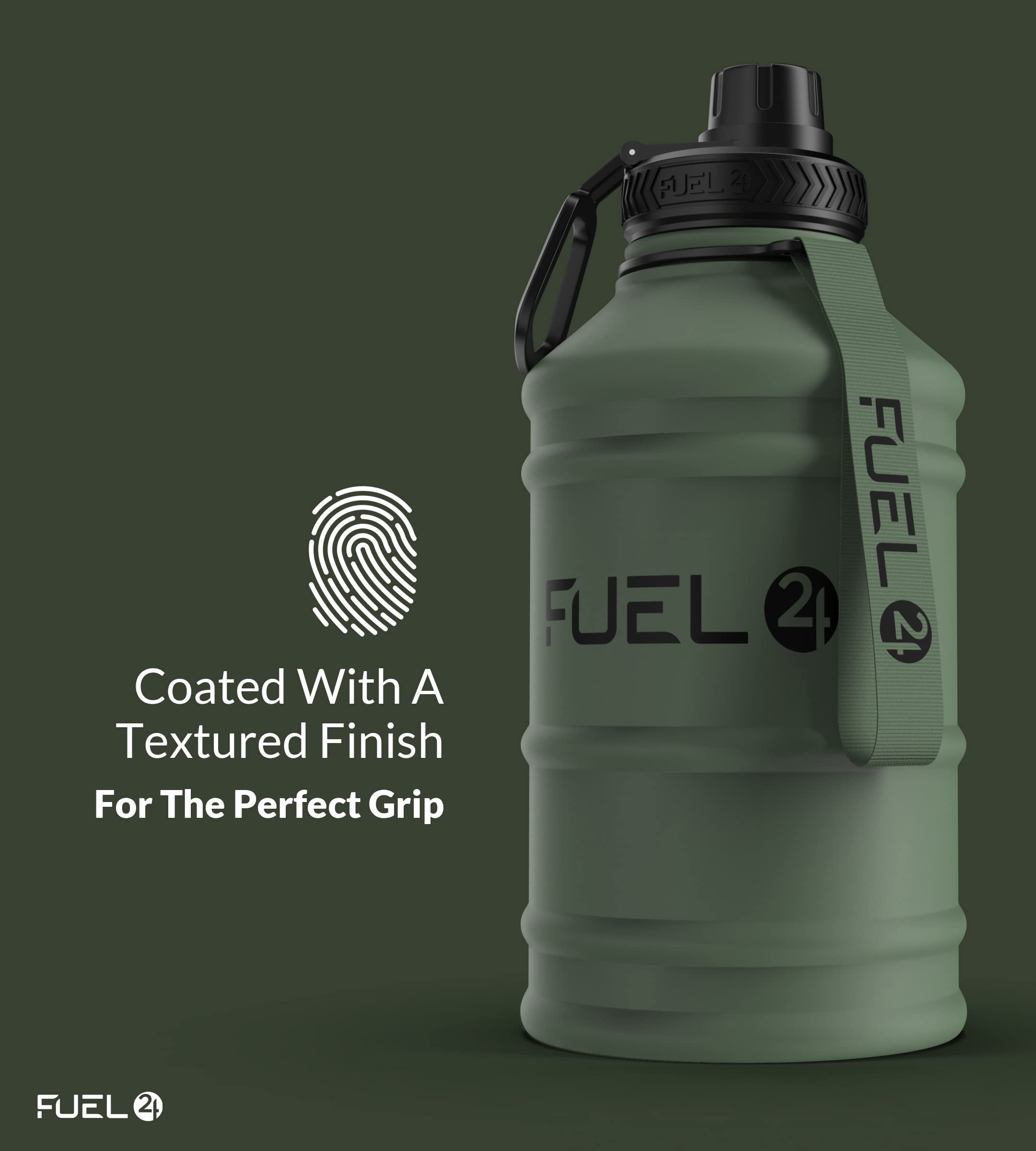 Fuel24 Jarra de acero inoxidable – Botella de agua de 1.3 o 2.2 litros – Extra fuerte, libre de BPA, 2.2 L, botella de metal – Opciones de color
