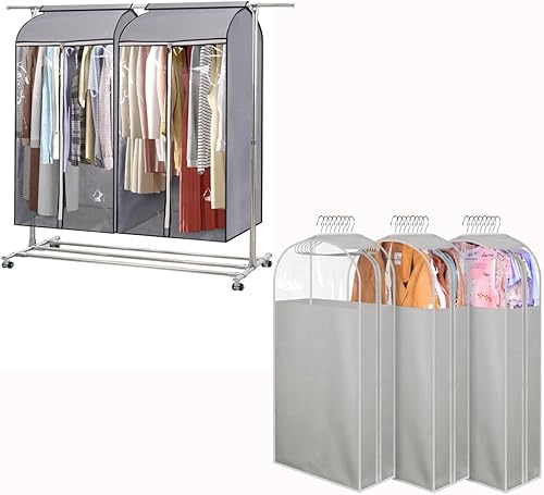 MISSLO Paquete de 2 fundas para ropa de 43 pulgadas + 3 bolsas de ropa