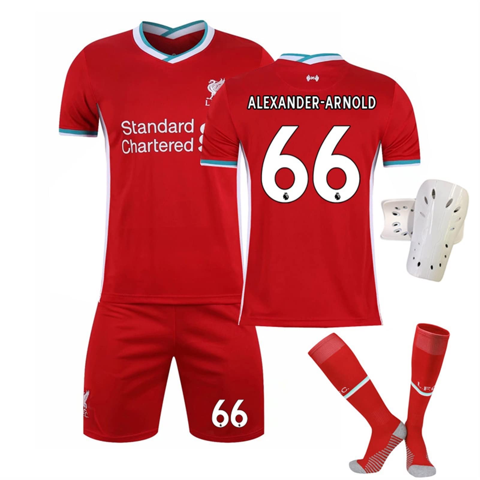 Amazon Co Jp トレントアレクサンダーアーノルド サッカー ユニフォーム リバプール 背番号66 Trent Alexander Arnold サッカーユニフォーム 子供大人用 靴下と保護具がセット 練習着フットボールジャージ 通気性 快適サッカーウェア上下セットジャージ Size 26