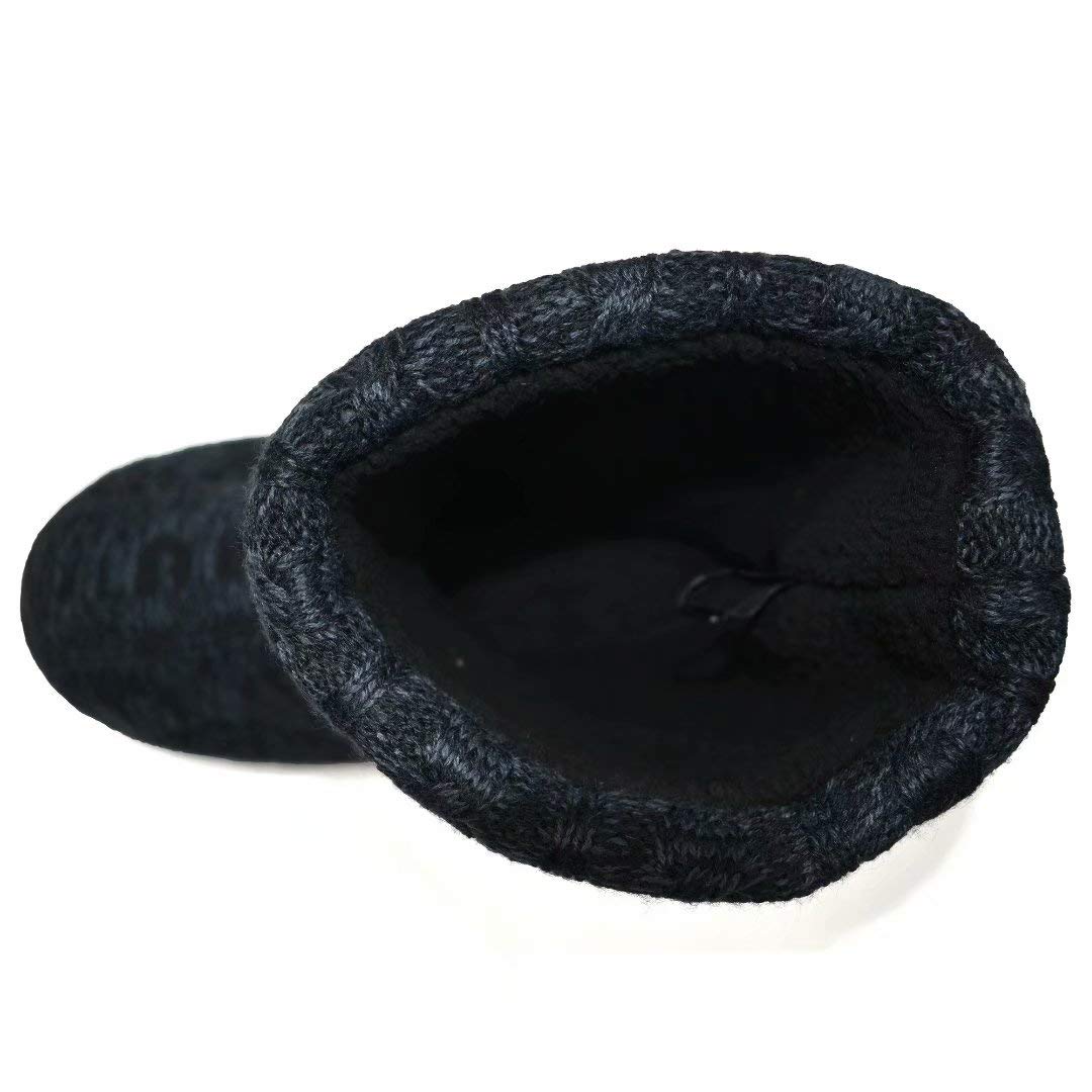 KuaiLu Pantofole Stivaletto Uomo Invernali Chiuse a Maglia Stitch Memory Foam Ciabatte Stivaletti Comode Calde Pelose Peluche Lana Cotta Antiscivolo Scarpe da Casa