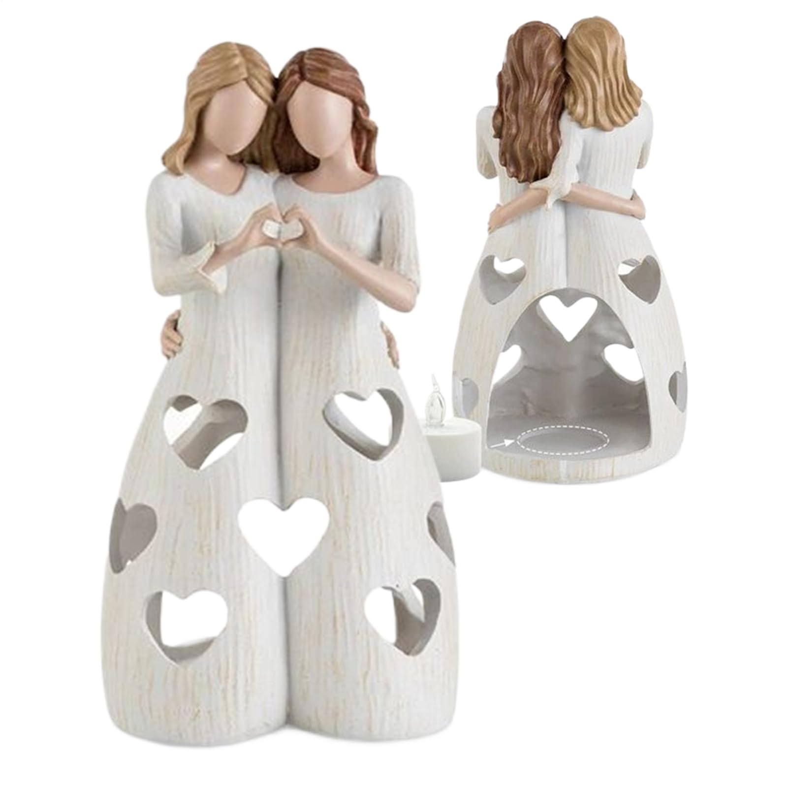 Statuette Sœurs en Résine de Qualité : Une Finition Soignée pour Décoration Intérieure