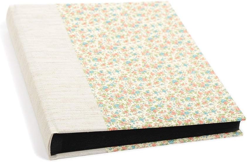 Photo album 23x30cm, beige rustic spine + patterned paper. Personalised